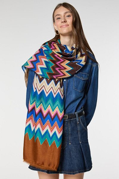 Axesoire 15080 Zizgaz Patterned Camel Shawl