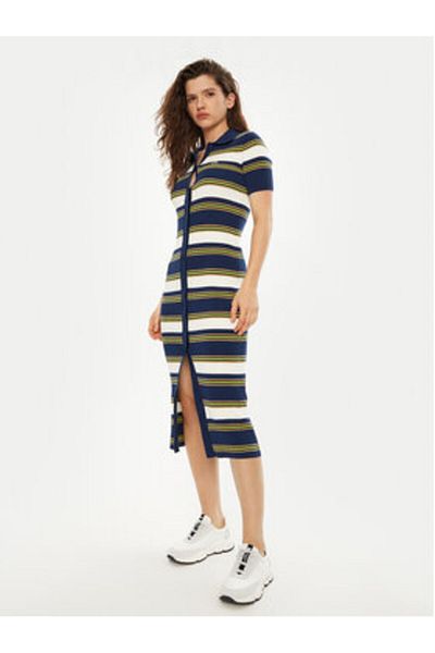 Lacoste Rochie tricotată pentru femei EF2554 bleumarin, colorată