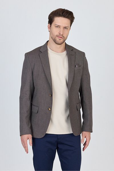 Frappoli Ανδρικό καφέ κάλυμμα Pasiros με τσέπη Lycra Polyester+Βαμβακερό αθλητικό μπουφάν