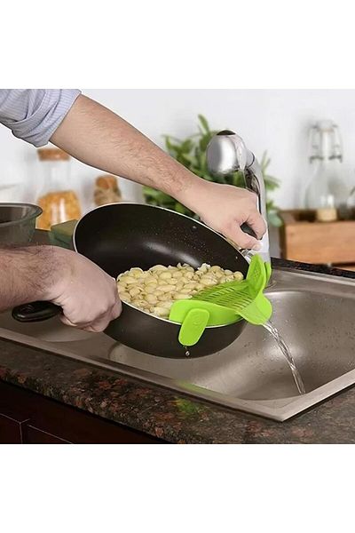 SUNUP Sn-20522 Clip-On Silicone Pot Pasta Noodle Strainer Multi-Purpose