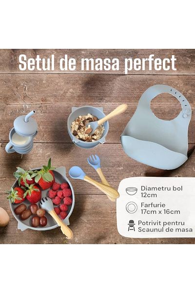 Malvys Baby and child feeding set, pale blue