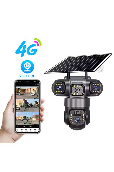 MaGeCa Surveillance Camera With Solar Panel, 4g, Sim Card, 6mp Full Hd