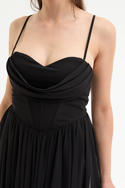 Lafaba Γυναικείο Μίνι Μίνι Αποφοίτησης Μαύρο Βραδινό Φόρεμα