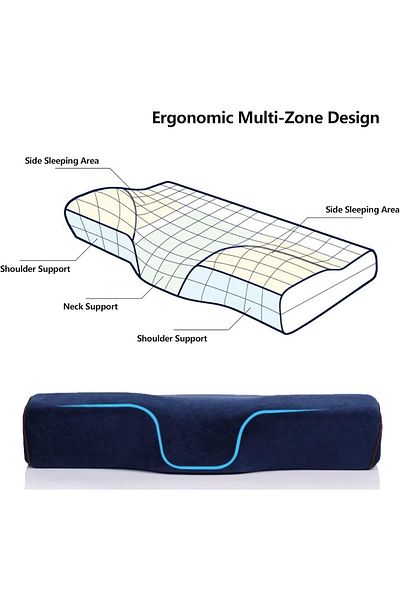 Lumely Neck Pillows for Pain Relief Sleeping Side Sleeper,Memory Foam,with Zipper,Washable,50x30x10/6cm