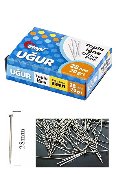 Artlantis Toplu İğne 20 gr 28 mm 1 Paket Yaklaşık 150 Adet Nikel Kaplı Toplu ...