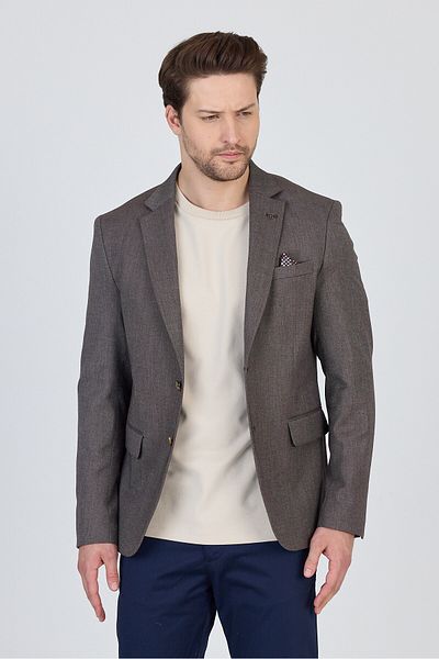 Frappoli Ανδρικό καφέ κάλυμμα Pasiros με τσέπη Lycra Polyester+Βαμβακερό αθλητικό μπουφάν