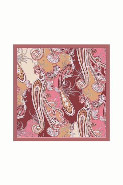 Mooncorn Βαμβακερό κασκόλ Dusty Rose Virel Pattern