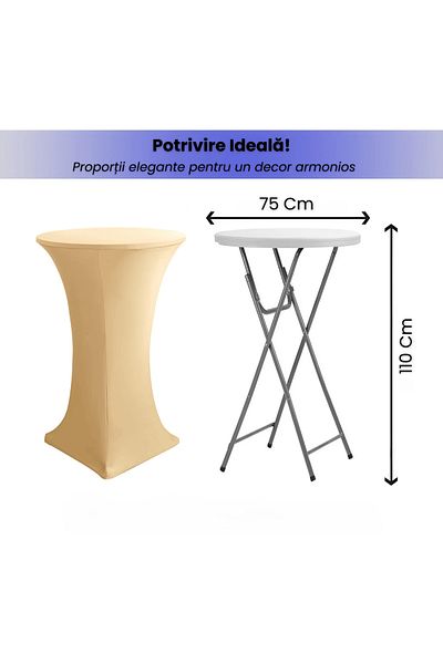 HASEPE Event Table Cover, Elastic Table Cover, Elastic Tablecloth for Cocktail Table