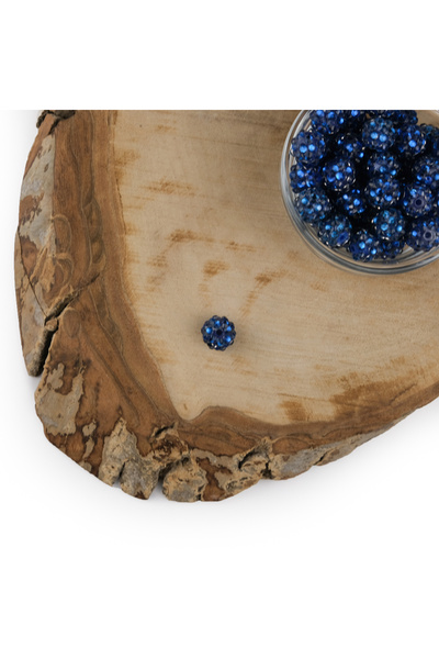 Prestij Boncuk خرز كرة حجر 1 سم خرز بلاستيك حجر ازرق دائري 5 قطع