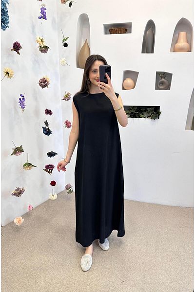 Ranasubaşı Rs Linen Underwear Dress Black