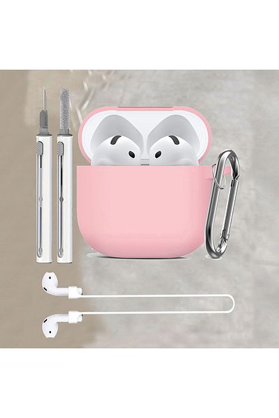 Choice For Airpods 4 Pink For Apple Airpods 4 Case With Cleaner Kit Soft Silicone Protective Cover For Wome