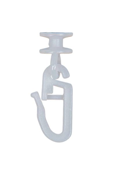 HASEPE Set 50 Curtain Hooks, 2 In 1, Sine Plate Compatible, White Plastic