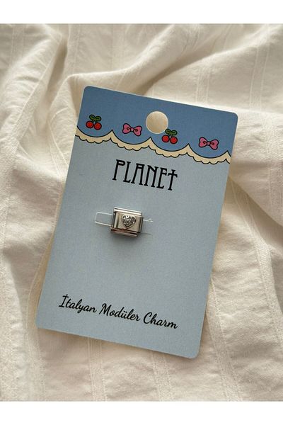 Planet Butik Italian Charm with Silver Heart Card
