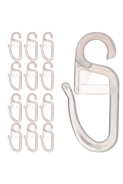HASEPE Set of 50 curtain hooks Home Sweet Paradise, transparent, plastic