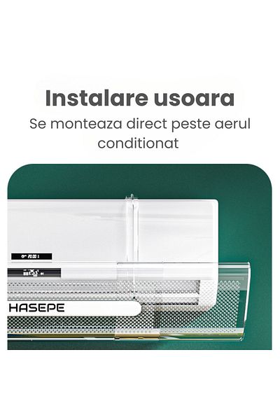 HASEPE Air Conditioning Deflector, Adjustable, Universal, 53-95 Cm, Transparent, Draught Protection