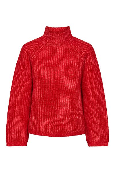 PIECES Women's Turtleneck 17128212 Red
