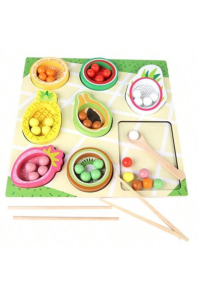 OEM Joc educativ de sortare din lemn, Montessori, forme de fructe