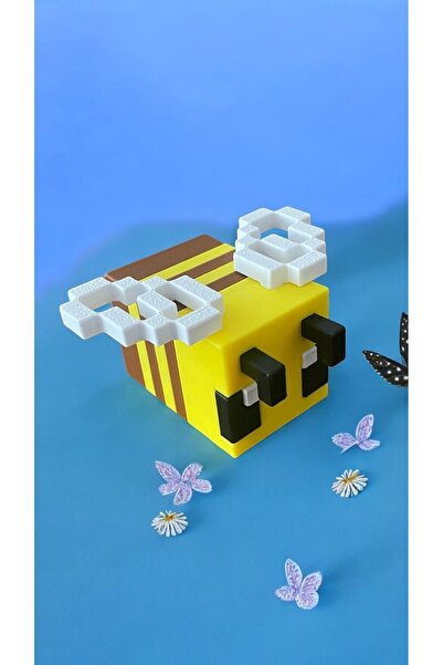 craftlab مجسم نحلة بكسل بلوك بطابع Maden And Craft متعدد الألوان مقاس 4.5 سم