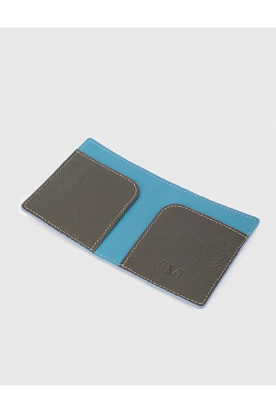 İLVİ Piura Genuine Leather Blue Unisex Card Holder