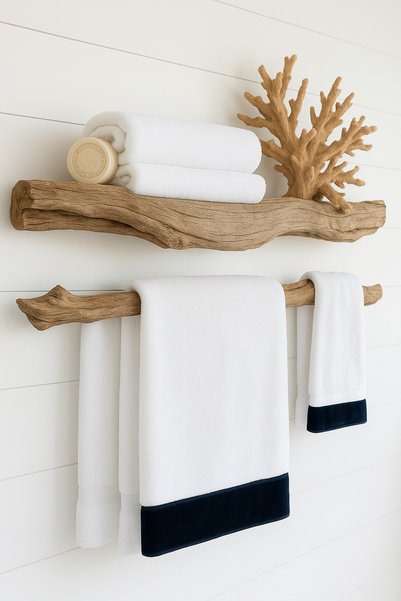 THE IVY CONCEPT STORE The Ivy Navy Blue Velvet Edge Bath Towel 100% Cotton