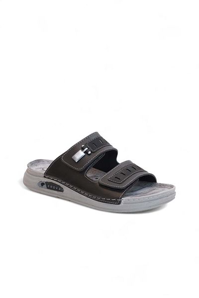 Konfores 2165-Enova Double Velcro Full Anatomical Sole Men's Slippers Compatible for Daily, Umrah and Hajj