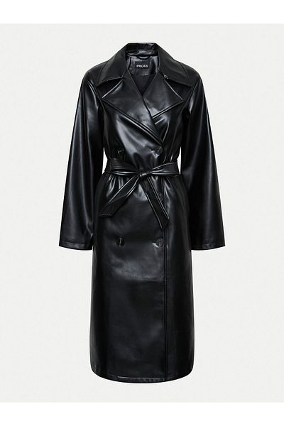 PIECES Women's Trench Coat 17151426 Black