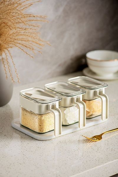 M'art Home Pinmoo Spice Bowl Set with Spoon 3 Pieces - 3 Pieces