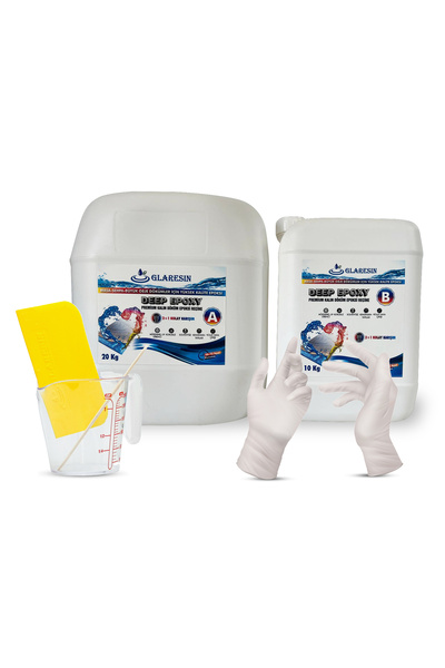 GLARESIN CLEAR EPOXY RESIN ULTRA ŞEFFAF 30 kg KALIN DÖKÜM (4-7 cm) Masa Sehpa...