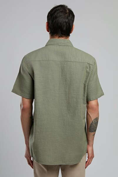 Lee Cooper Andre men's short sleeve woven shirt khaki