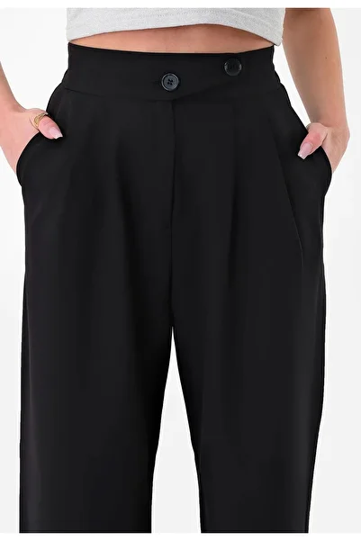 hk Women, Korean Model, Black and Anthracite, Palozzo Pants.