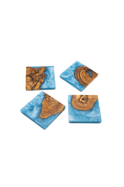 KAYNOCK Blue Epoxy Coaster Set