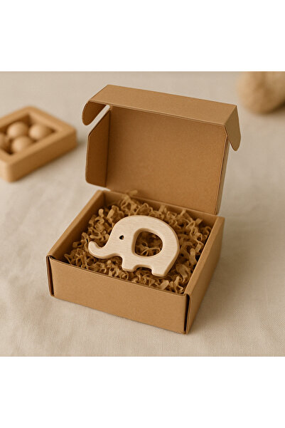 Bebe Vitaa Bébé Vitaa Doğal Ahşap Fil Diş Kaşıyıcı | Zarif & Güvenli Tasarım