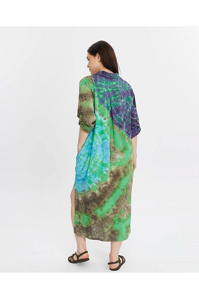 Ranasubaşı Batik Shirt Dress Green