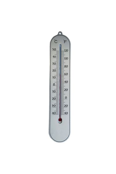 PUFO Simple wall thermometer for indoor/outdoor use, 25 x 5 cm, silver
