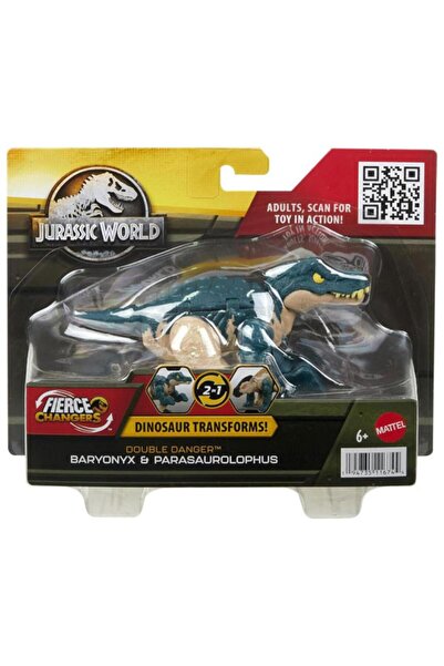 mattel Dinosaur figure 2 in 1 Jurassic World Fierce Changers - Double Danger, Baryonyx and Parasaurolophus
