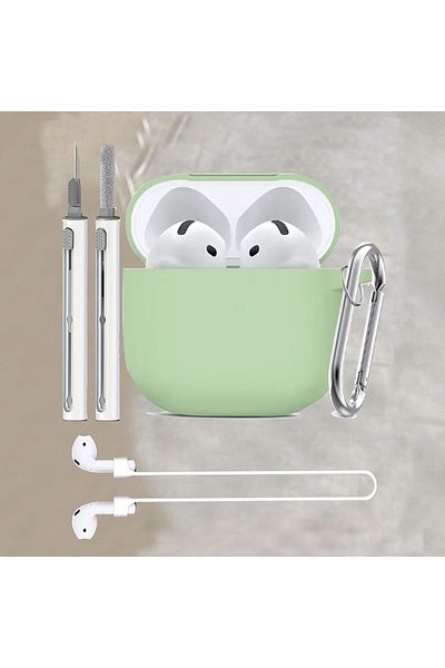 Choice For Airpods 4 Olive For Apple Airpods 4 Case With Cleaner Kit Soft Silicone Protective Cover For Wom