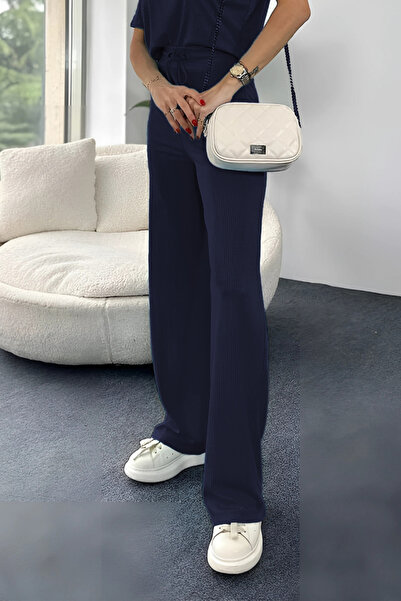 OKULCUBABA Γυναικείο κομψό μοντέλο φόρμας με ραβδώσεις