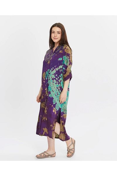 Ranasubaşı Tie Dye Shirt Dress Purple
