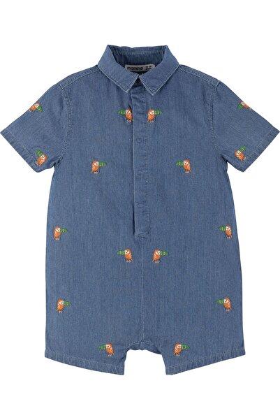 İdilbaby&Mamino İDİLBABY&MAMİNO bebek kuş detaylı ince kot şort tulum