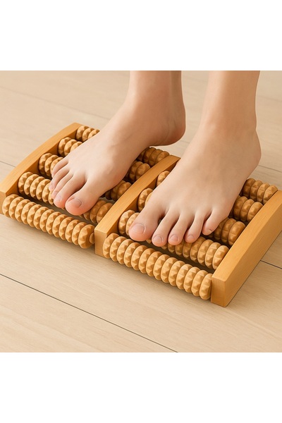 keyfisepet en keyifli sepet Ahşap Ayak Masaj Aleti – Refleksoloji Roller, Doğal Ağaç Malzeme, Taban Masajı