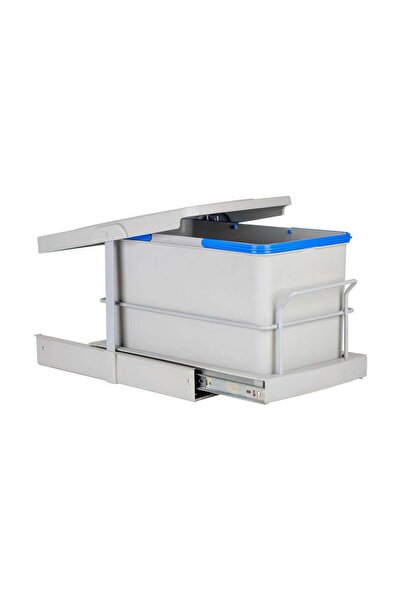 Pyramith P9158 Teleskopik Raylı Kısa Çöp Kovası 16 Litre Gri
