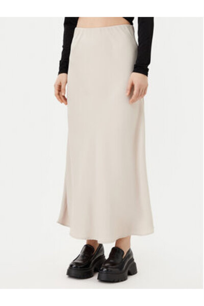 PIECES Women's Midi Skirt 17116541 Beige