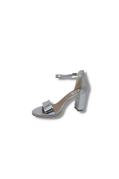 Zerhan 6200 Women's Gray Mirrored Single Strap Heeled Shoes