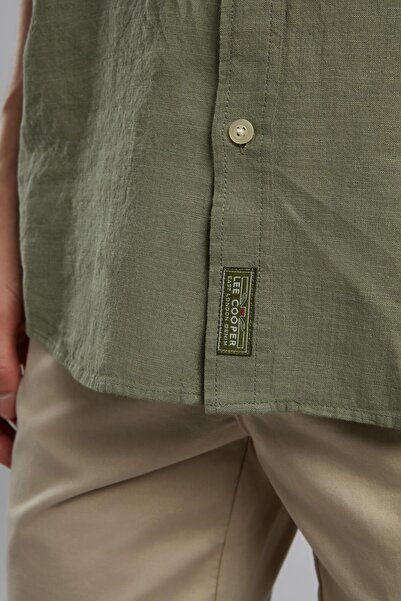 Lee Cooper Andre men's short sleeve woven shirt khaki
