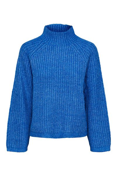 PIECES Pulover cu guler înalt pentru femei 17128212 albastru