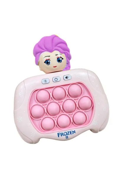 OEM Joc interactiv Pop-It Consola, antistres, cu sunete si lumini, forma Frozen 2, roz