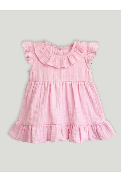 luay 100% Linen Baby Frock With Frills, Cute And Trendy Summer Dress For Babies (PACK OF 2) 12-18 M