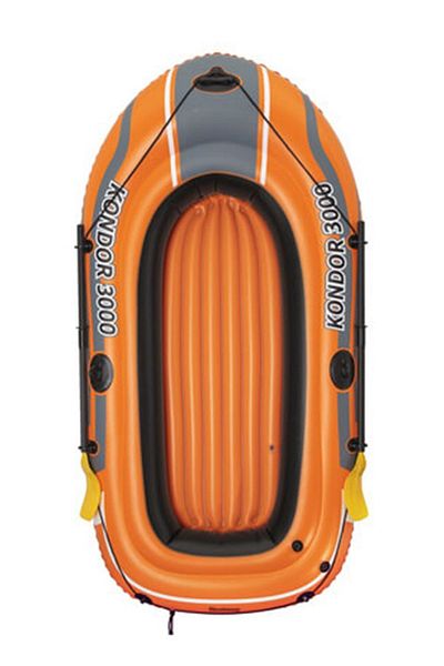 PopŞeker Kondor 3000 Inflatable Base Boat Set 3 Person Pump + Paddle 242 × 141 Cm: Water Fun Without Borders!