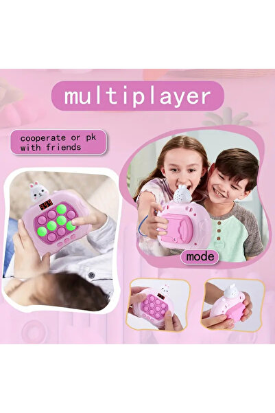 OEM Pop-It Console interactive game, anti-stress, with sounds and lights, display and 999 levels, Bunny shape