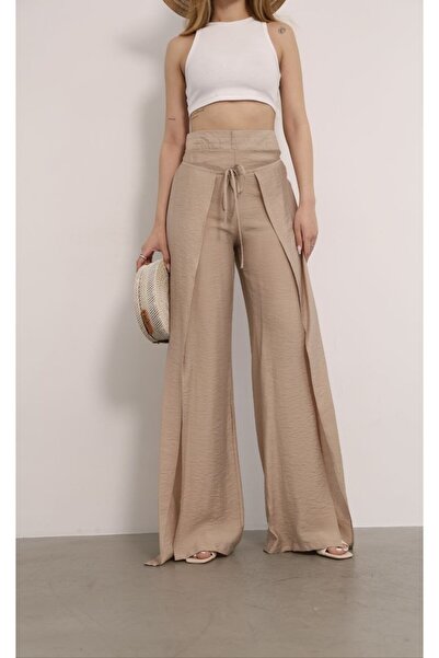 spirituel Жіночі штани з поясом на талії, з розрізом, широкі штани-палаццо